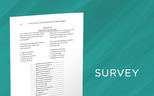 Father Involvement Scale (See Appendix B)
